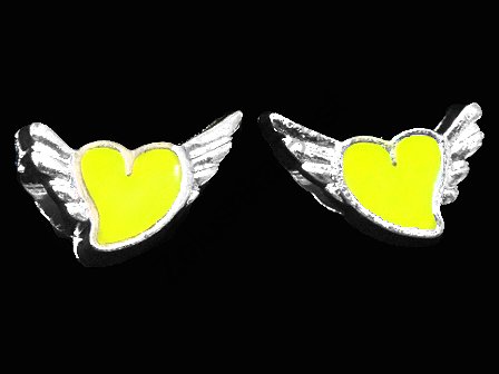 Металлическая бусина сердце с крыльями в Горно-Алтайске